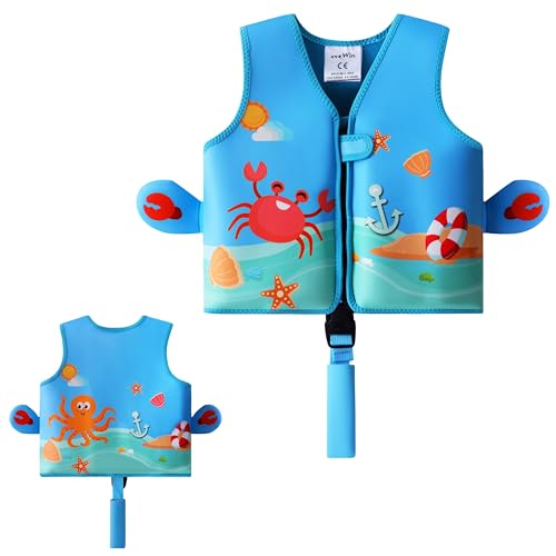 vveWin UV Neopren Schwimmweste für Kinder mit Sicherheitsschnalle Abnehmbare Schwimmer...