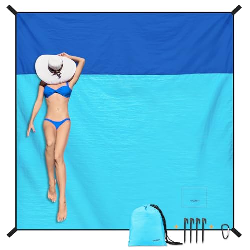 SKYREH Stranddecke Sandfrei super groß 220x210 cm, Sanddicht Wasserdicht, Leicht Weiches...