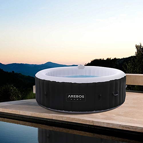 Arebos Whirlpool | aufblasbar | In- & Outdoor | 6 Personen | ⌀ 208 cm | 130...