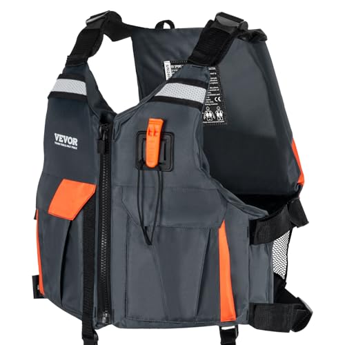 VEVOR Schwimmweste für Wassersport (PFD), Rettungsweste mit wasserdichtem Nylon und 110N...