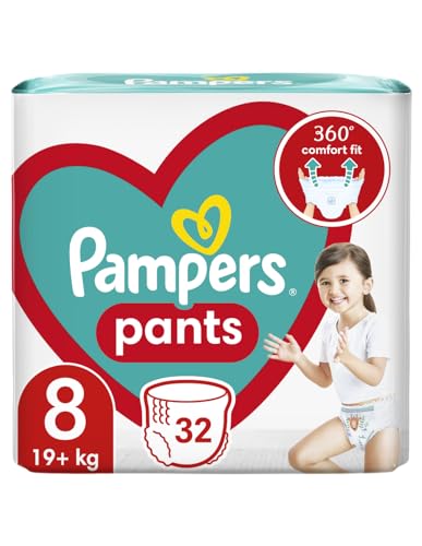 Pampers Pants Windel Größe 8 (19+ kg), 32 Stück, Windeln mit Stop- & Protect...