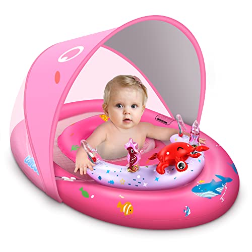 LAYCOL infant swim ring with UPF50+ sun canopy