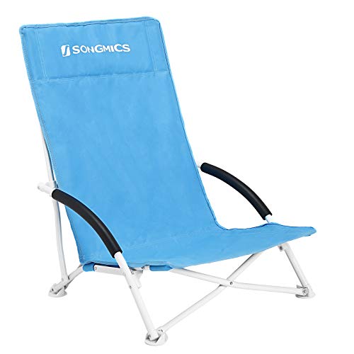 SONGMICS Beach chair with high backrest