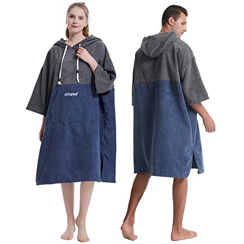 Hiturbo Surf Handtuch Poncho Umziehhilfe - Herren und Damen Changing Robe badeponcho...