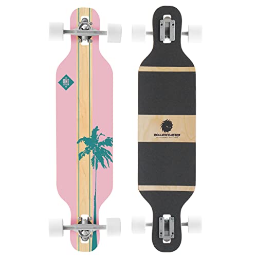 RollerCoaster Longboards Drop-Through The ONE Edition: Feathers, Palms, Stripes (Palms:...