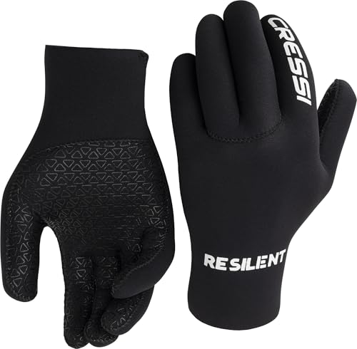 Cressi Resilient Gloves 2mm L - Unisex Ultra Grip Handschuhe aus weichem Neopren Schwarz 2...