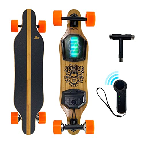 AsVIVA electric longboard LB1 I Electric longboard with remote control I 25 km range with up to 35 km/h