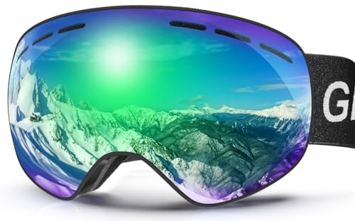 GlaRid Skibrille Herren Damen, OTG Ski Goggles Rahmenlose Snowboardbrille für...