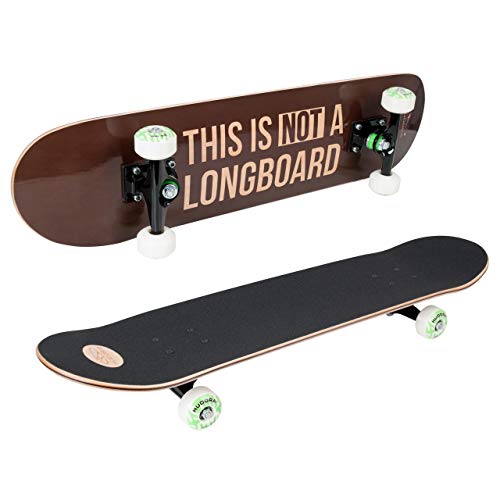 HUDORA Skateboard Harlem ABEC 7 - This is not a Longboard - Modernes Board mit Aufdruck -...