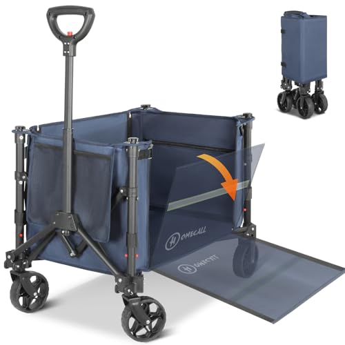 Homecall Bollerwagen Faltbar Bis 100KG Strandwagen Handwagen mit Reflektorstreifen,...