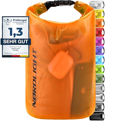 Nordlight Dry Bag 5L Wasserdichter Beutel - (Orange) Wasserdichter Packsack Mit Roll Top...