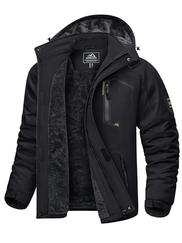 KEFITEVD Winterjacke Herren Warm Softshell Jacke Wasserdicht Snowboardjacke Gefüttert...