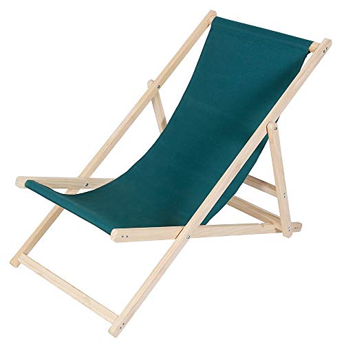 Melko Holzliegestuhl klappbar Sonnenliege Holzliegestuhl Klappliege Strandstuhl aus Holz...