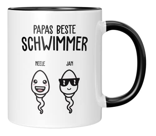 TassenTicker - Papas beste Schwimmer - Personalisiert - bester Papa - Geschenke -...