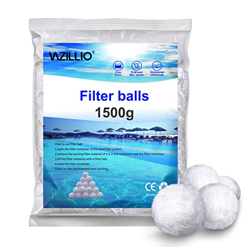 VAZILLIO Pool Filterbälle Entspricht 55 kg Filtersand 1500g Extra langlebige Filter Balls...