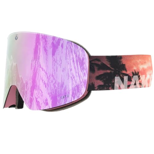 NAKED Optics Skibrille Männer, Ski Brille Frauen, Snowboardbrille (TROOP EVO Palms, ohne...