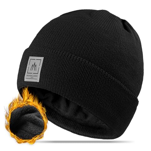 HIYATO Beanie Mütze Herren, Unisex Wintermütze mit Stretch und Weichem Fleecefutter,...