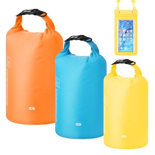 Livdouyu 3 Stück Dry Bag 3L/5L/8L Ultraleicht wasserdichte Tasche Beutel Polyester...
