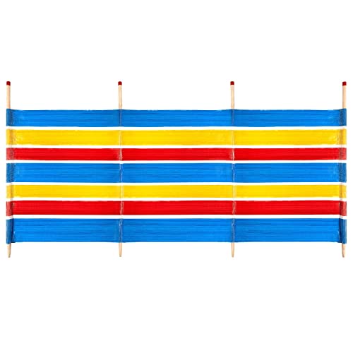 Yello Wb064 Windschutz mit 4 Stangen, Strandmuschel, 1,2 m, Mehrfarbig, 120 x 224 cm