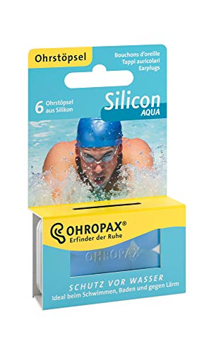 Ohropax SILICON AQUA Ohrstöpsel - 1x 6 Stück - Wasserfeste Vor-Ohr-Stöpsel aus...