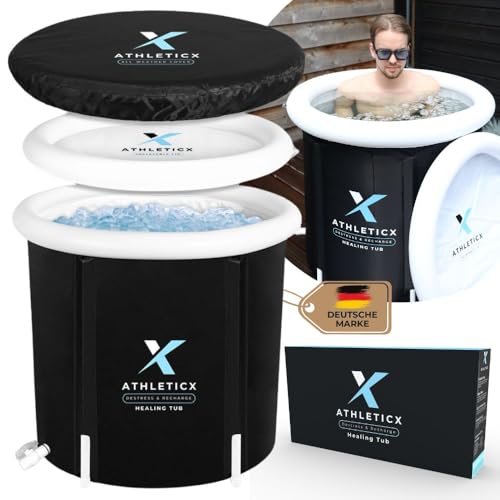 Athleticx Premium Eisbad XXL, Faltbare badewanne Erwachsene, Faltbare Aufblasbare Eistonne...