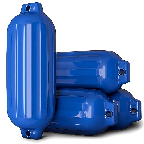 COSTWAY 4 Stück Bootsfender Langfender Kugelfender Set Boot Rammschutz TYP G (Blau)