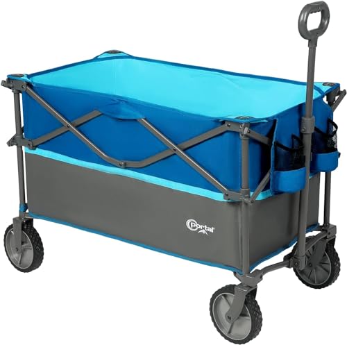 Portal Bollerwagen faltbar 225L XXL Große Ladefläche 120kg belastbar Handwagen mit...