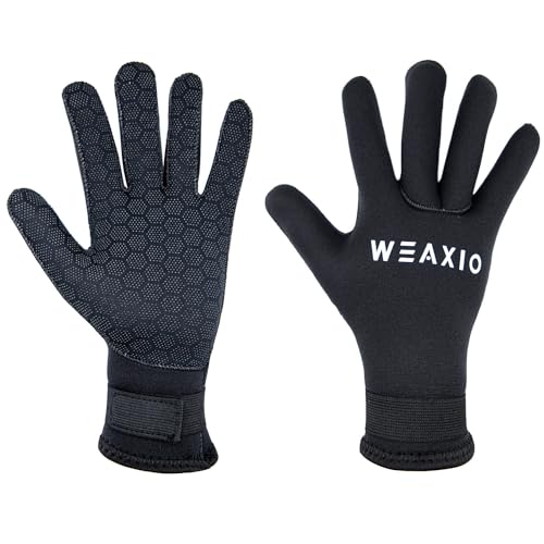 WEAXIO Neoprenhandschuhe Tauchhandschuhe 3mm Männer Frauen, Thermohandschuhe Premium...