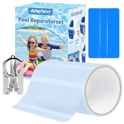 Nepfaivy Pool Reparaturset Poolflicken Selbstklebend - 10 x 150cm Wasserdichter Pool...