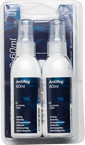 Cressi Anti Fog 2Pack Antibeschlagmittel, Transparent, 2x60 ml Spray