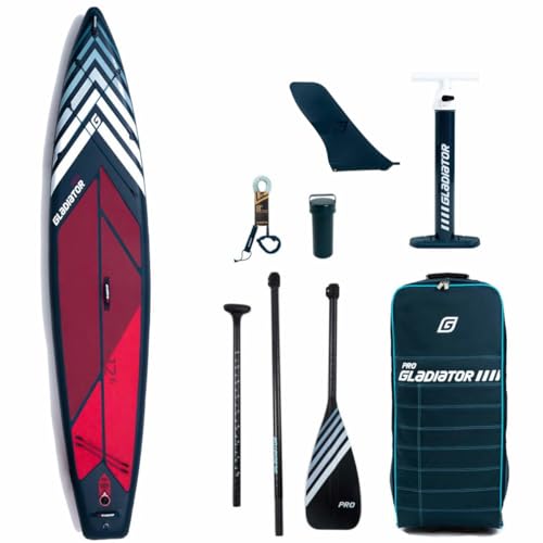 Gladiator Pro 12'6'S x 30' SUP Board Set 2024 – rot I Sportliches Tourenboard I Double...