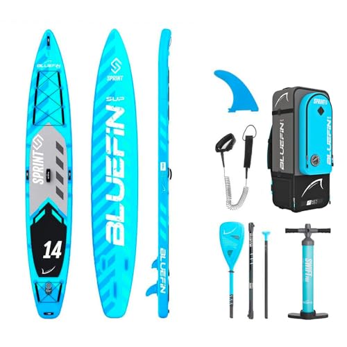 Bluefin SUP 14′ Sprint Stand Up Paddle Board Kit, Blue