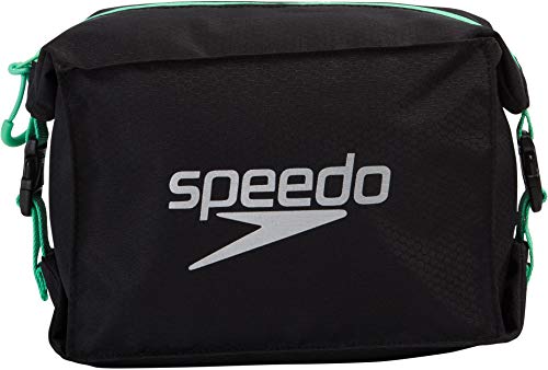 Speedo Unisex Erwachsene Pool Slide Bag Pooltasche, Schwarz/Grün Glow, Einheitsgröße