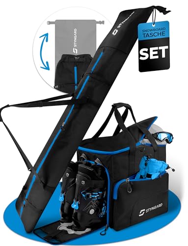 STYNGARD Snowboardtasche Set mit Stiefeltasche [140cm bis 190cm] - Boardbag Snowboard mit...