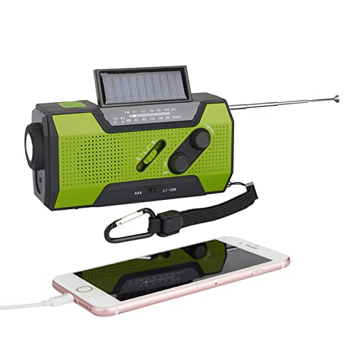 Tkoofn Solar Radio FM AM Portable Hand Crank Radio Construction Site Radio with Motion...