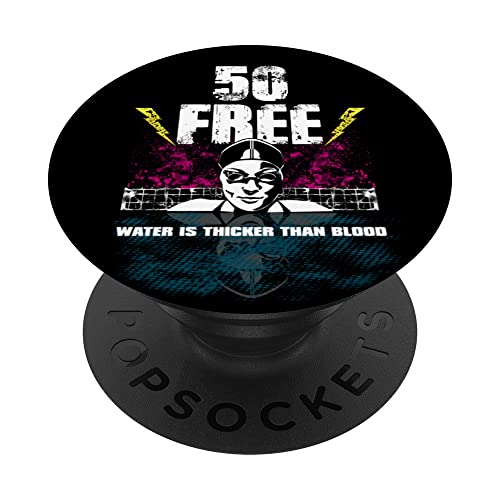 Schwimmen Damen 50 Freestyle Event Swim Meet Pool Coaching PopSockets mit austauschbarem...