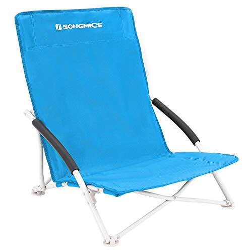 SONGMICS Strandstuhl, klappbarer Campingstuhl, Klappstuhl mit Tragetasche, bis 150 kg...