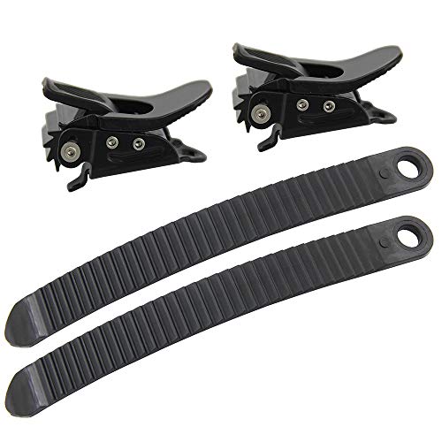 UP100 Schwarze Snowboard Bindungsteile 2 Schnallen und 2 Gurte zum Snowboard Strap-In...