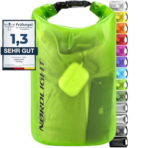 Nordlight Dry Bag 2L Wasserdichter Beutel - (Grün) Wasserdichter Packsack Mit Roll Top...