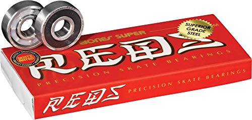 Bones Bearings Unisex – Erwachsene Kugellager Super Reds, silber, 2 x 0.5 x 2