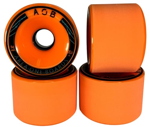 AOB Premium Longboard/Cruiser 2K Rollen Wheels (4 Stck.) Set Rundlauf kalibriert aufgeraut...