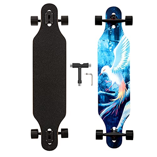 Longboard, 8-lagigem Ahornholz Cruiser komplettes Skateboard,Longboards für mädchen...