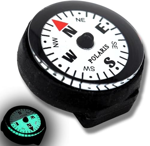 POLARIS Mikro-Kompass, wasserdicht, 60 m, Uhrenarmband, Paracord-Armband, Kompasse,...