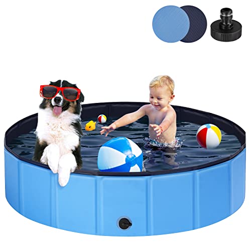 Ezilif Hundepool für Große & Kleine Hunde, Faltbare Hunde Pool rutschfest, 80 x 20cm...