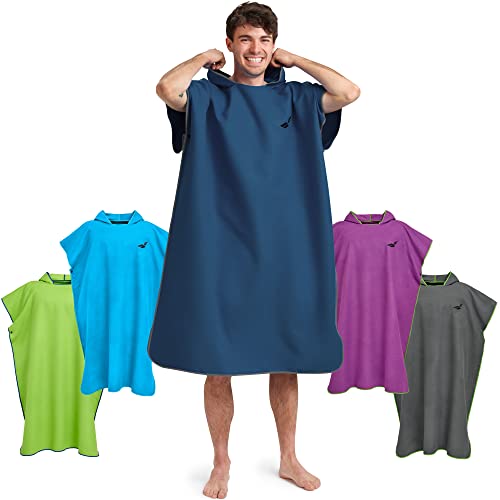 Fit-Flip Surf Poncho Mikrofaser - Umkleidehilfe Strand - Badeponcho für Erwachsene -...