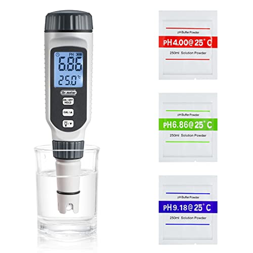 Dr.meter PH Messgerät, PH Wert Messgerät Hochpräziser pH ±0,01 Digitaler PH Tester...