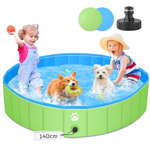 Hundepool für Große & Kleine Hunde, 140cm Faltbarer Hunde Pools Hundebadewanne, PVC...