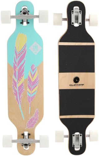 RollerCoaster Longboards Drop-Through The ONE Edition: Feathers, Palms, Stripes (Feathers)