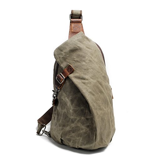 Neuleben Wasserdicht Schulterrucksack aus Canvas Vintage Unisex Herren Klein Sling...