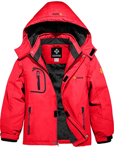 GEMYSE Jungen Wasserdichte Skijacke Winddichte Fleece Outdoor Winterjacke Regenjacke mit...